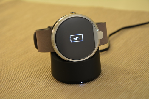 Moto 360 on
charger